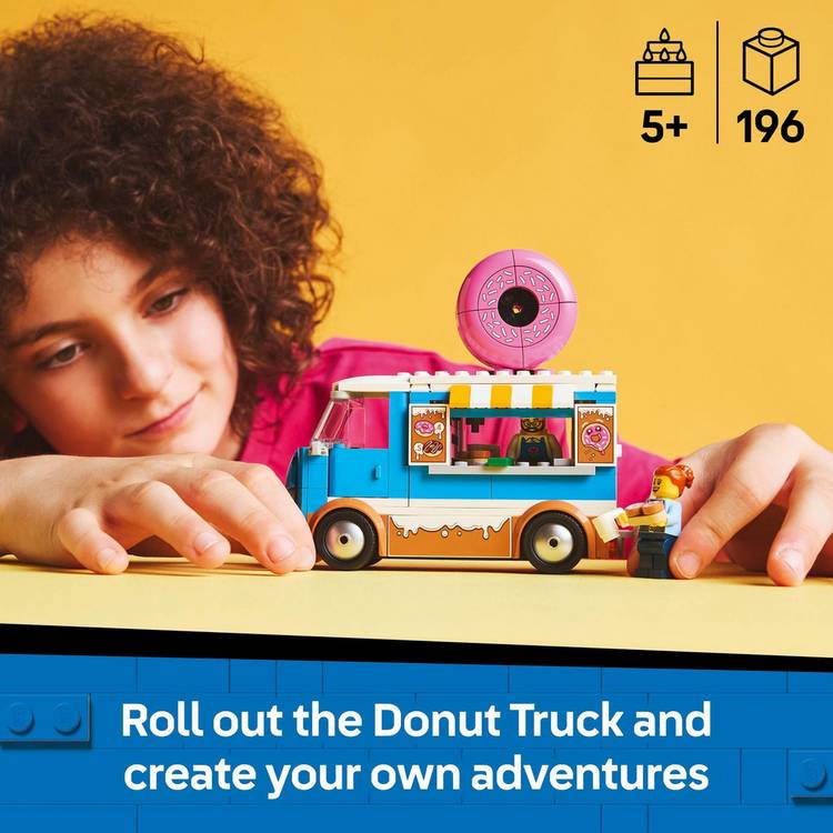 LEGO City Doughnut Truck toy set 196 pieces, UK version
