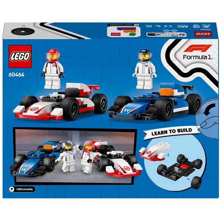 LEGO City F1 Williams and Haas race cars set (British brand)