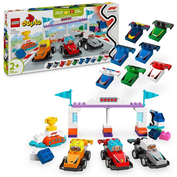 LEGO DUPLO F1 race car building toy set 70 pieces, imported from the UK