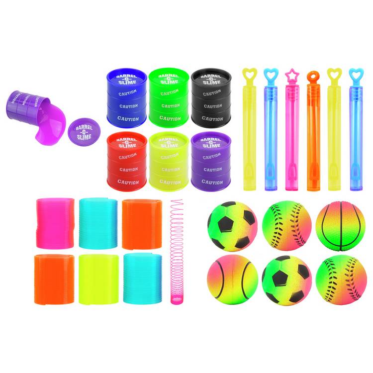 24 piece party bag fillers springz slime balls bubble tubes British product