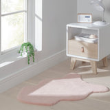 Hbaitat blush faux fur shaggy rug 60x90cm, imported from the UK