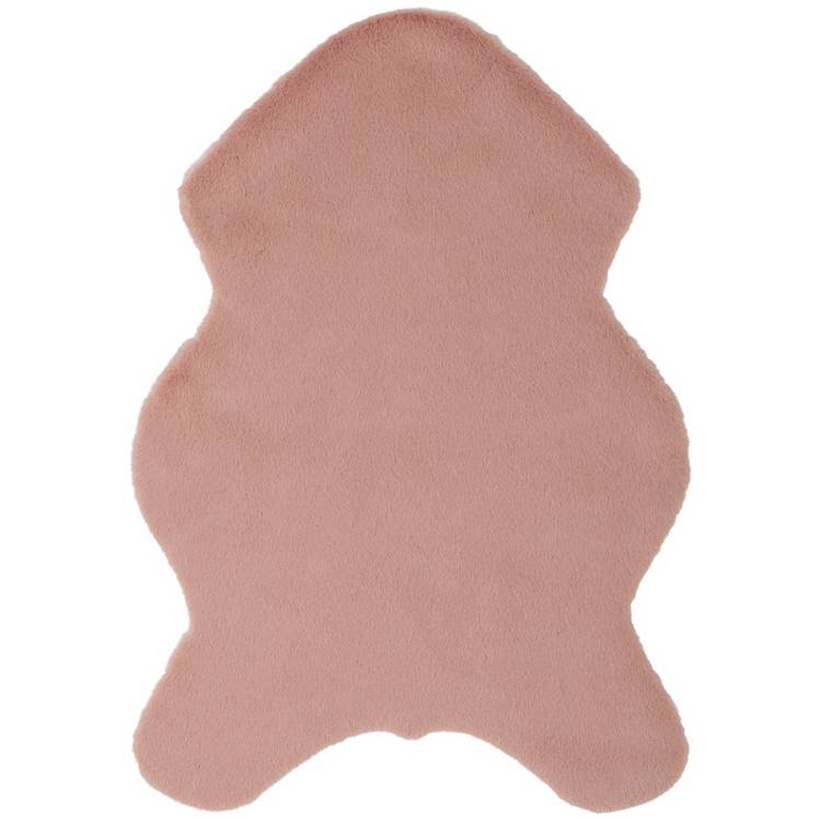 Hbaitat blush faux fur shaggy rug 60x90cm, imported from the UK