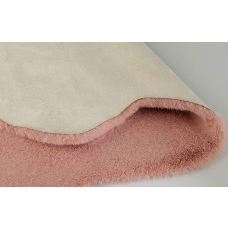 Hbaitat blush faux fur shaggy rug 60x90cm, imported from the UK
