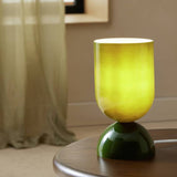 Habitat retro green glass table lamp, imported from the UK