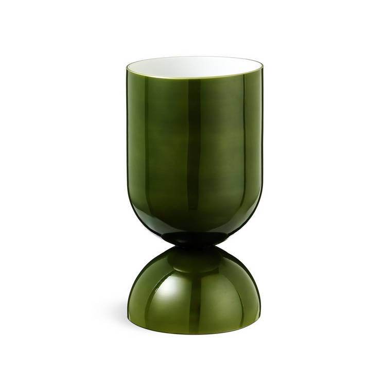 Habitat retro green glass table lamp, imported from the UK