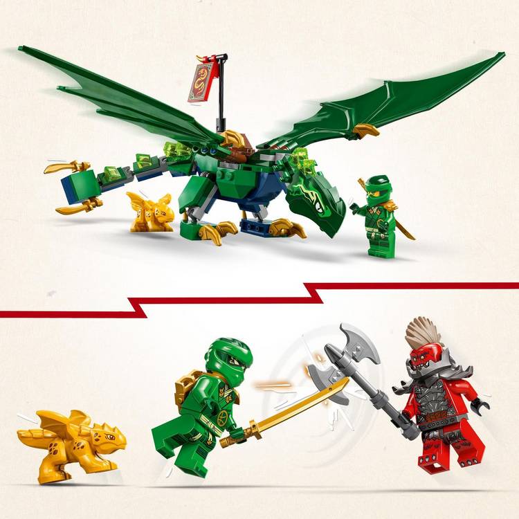 LEGO NINJAGO Green Forest Dragon toy with minifigures, UK version