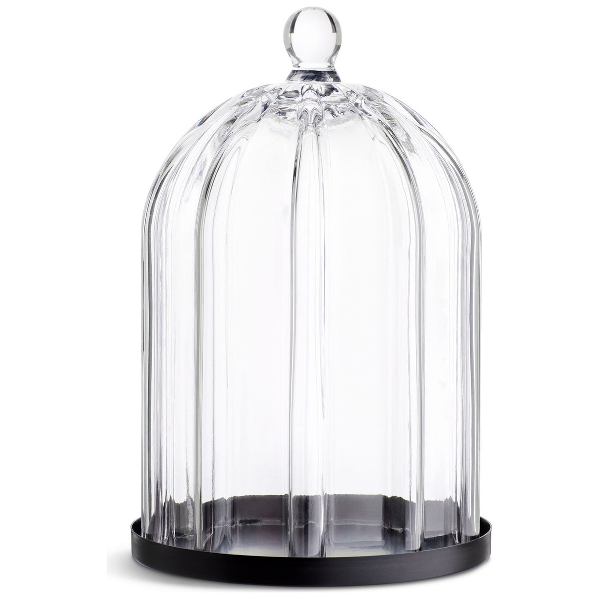Habitat ribbed glass cloche clear 27.5cm (British brand)