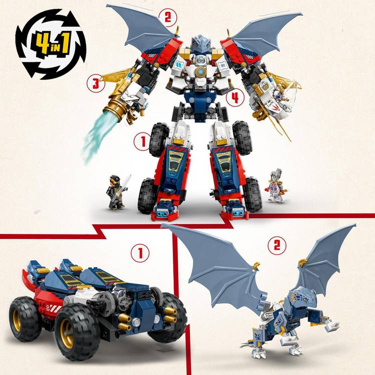 LEGO Ninjago Zane's Ultra Combiner Mech 4-in-1 toy, imported from the UK