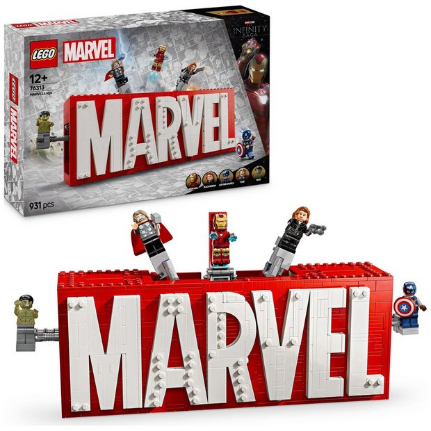 LEGO Marvel MARVEL Logo set with minifigures 931 pieces, UK version
