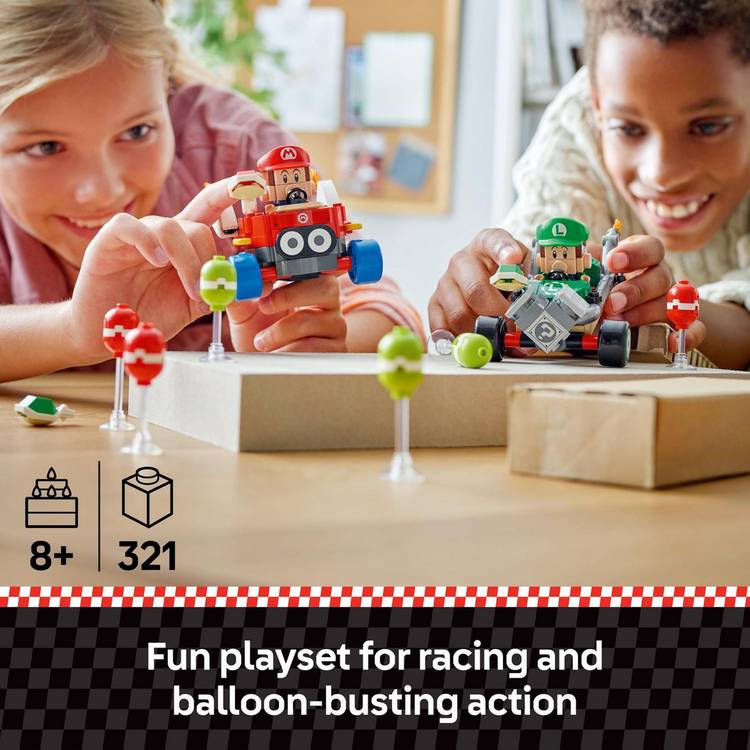 LEGO Super Mario Kart playset Baby Mario vs Baby Luigi - British product