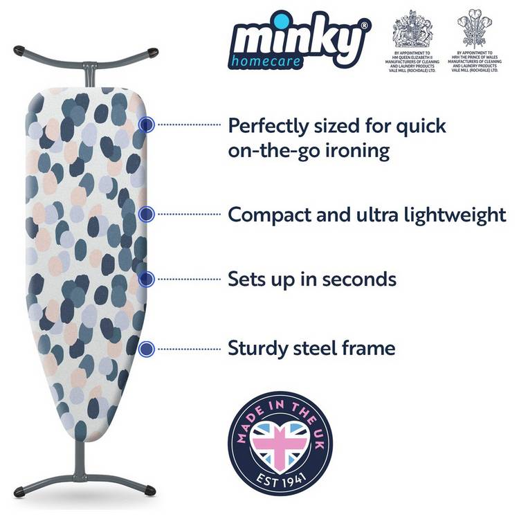 Minky CompactPro ironing board slate grey 97x33cm - British product