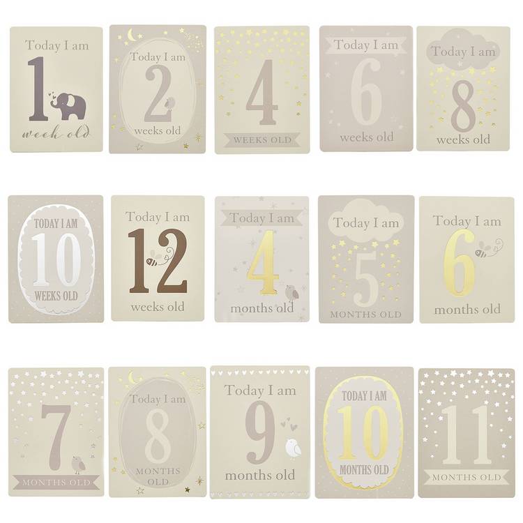 Bambino Little Star baby milestone cards set of 30 (British brand)