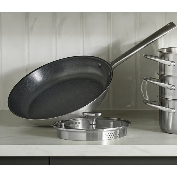 Habitat 28cm frying pan brushed stainless steel (British brand)