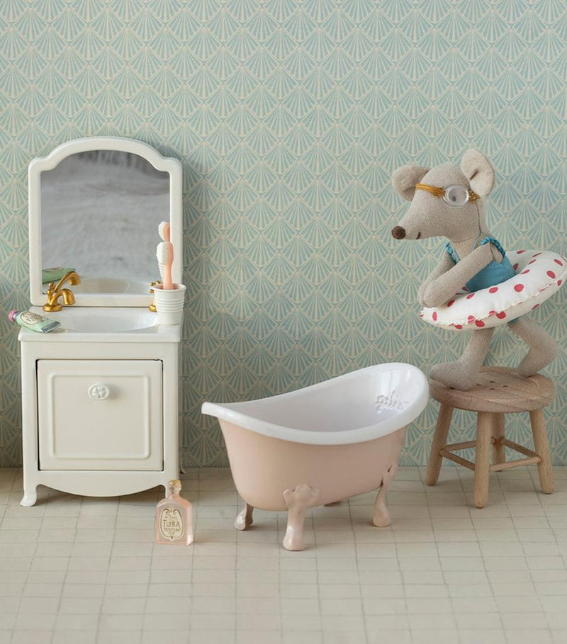 Maileg mouse bathtub vintage metal H6cm - British product