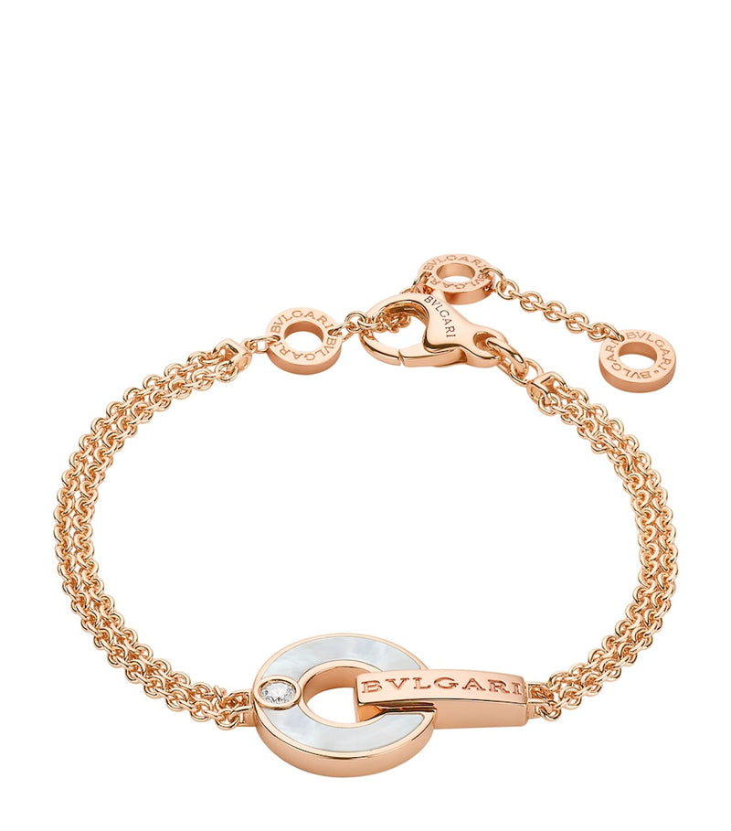 Bvlgari rose gold diamond mother-of-pearl openwork bracelet, UK version