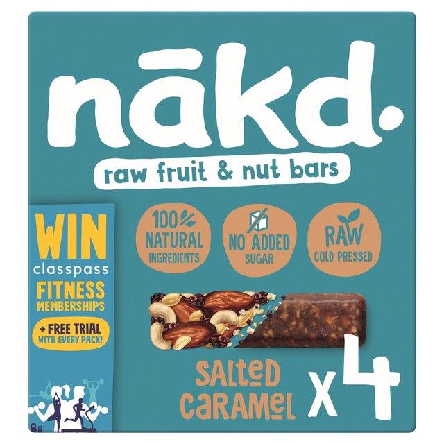 nakd. Salted Caramel Fruit & Nut Bars Multipack   4 x 35g