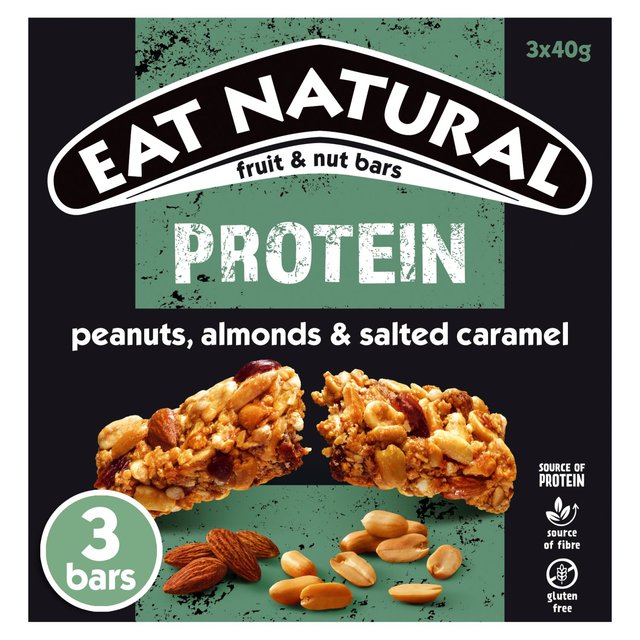 Eat Natural Protein Packed Salted Caramel & Peanuts Bars   3 x 40g GOODS M&S   