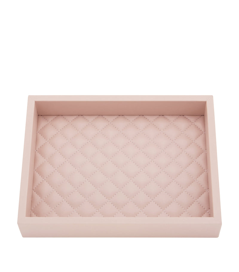 Riviere quilted nappa leather tray for teatime 18cm x 24cm, imported from the UK
