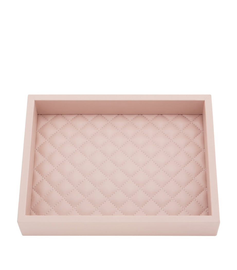 Riviere quilted nappa leather tray for teatime 18cm x 24cm, imported from the UK