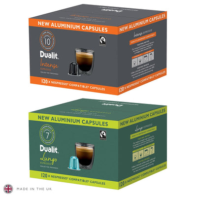 Costco UK Dualit Nespresso Kompatible Aluminiumkapseln Intensive und Lungo Kaffeekapseln 120 Portionen - Online bei McGrocer kaufen