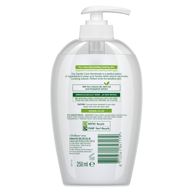 Simple Gentle Care Hand Wash   250ml GOODS M&S   