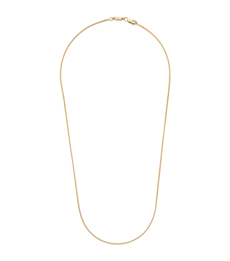 Azlee yellow gold thin wheat chain necklace 51cm, imported from the UK