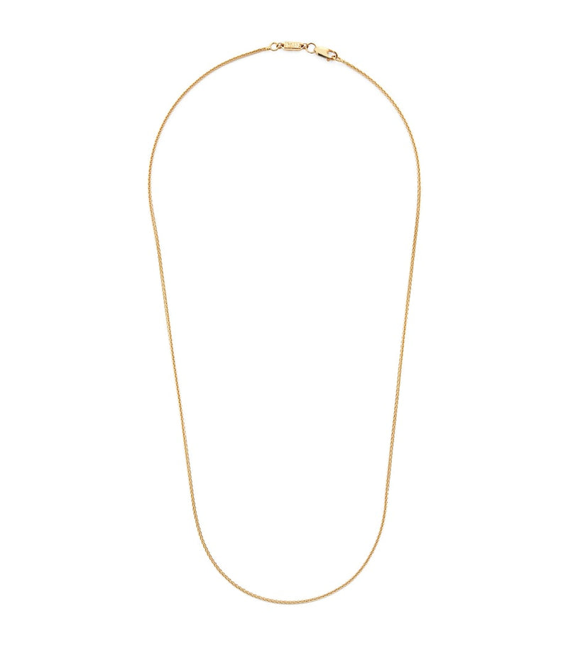 Azlee yellow gold thin wheat chain necklace 51cm, imported from the UK