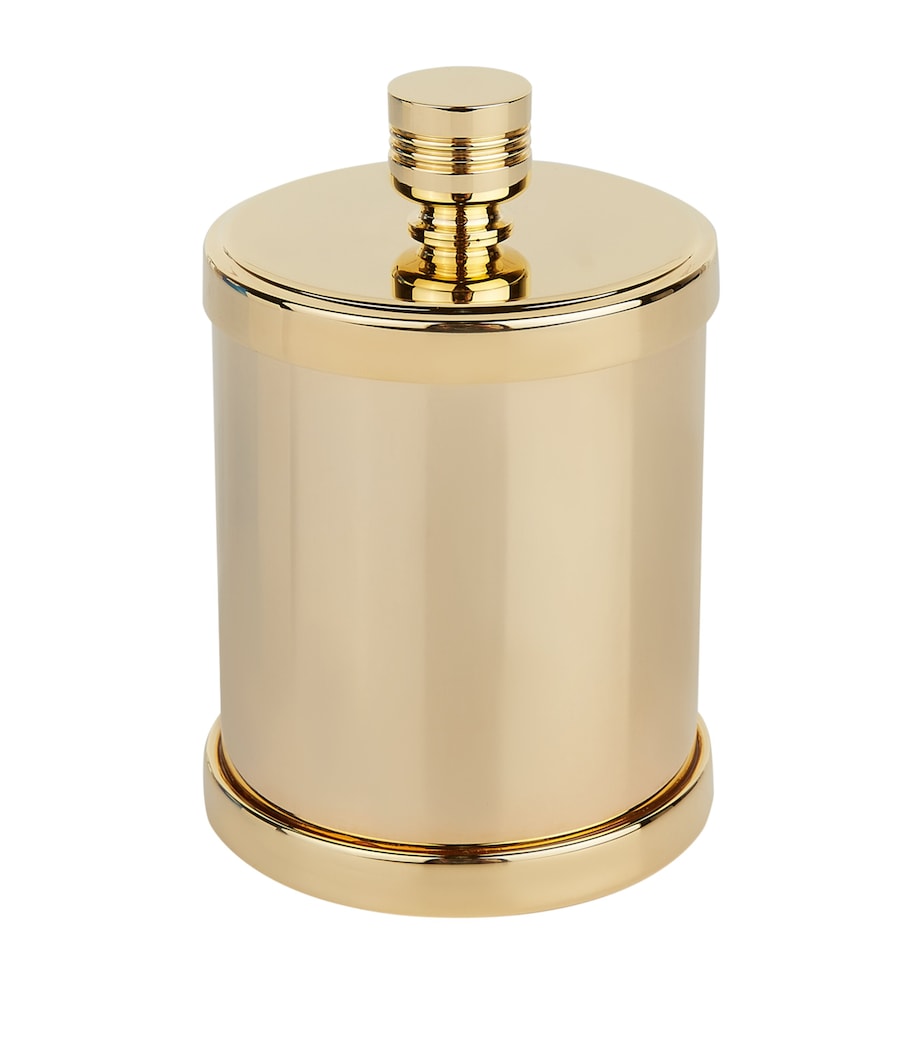 Zodiac Cylinder Gold-Plated Cotton Bud Jar (British brand)