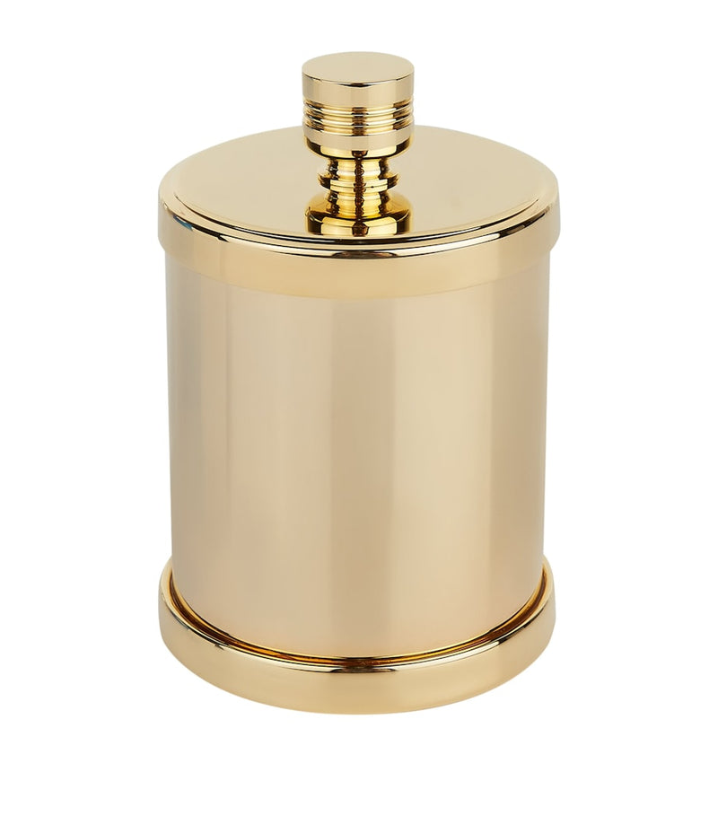 Zodiac Cylinder Gold-Plated Cotton Bud Jar (British brand)