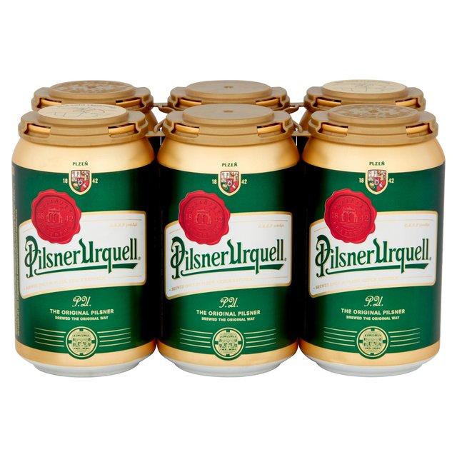 Pilsner Urquell Beer Lager Cans   6 x 330ml