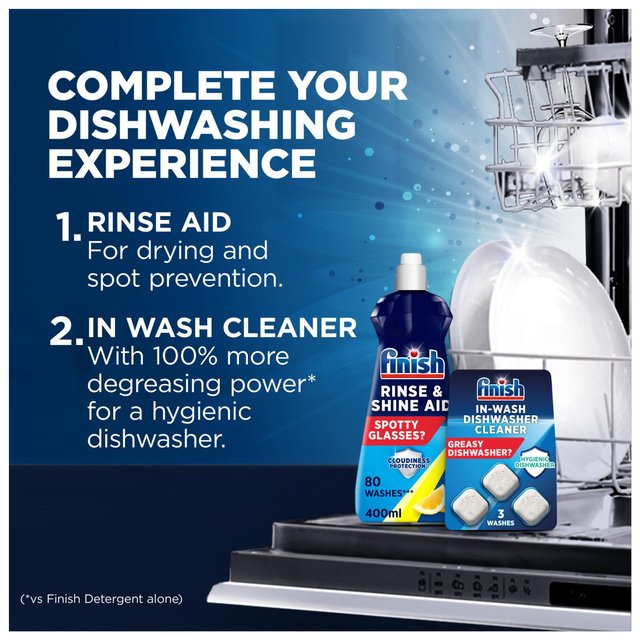 Finish In-Wash Dishwasher Machine Cleaner Tablets   3 per pack GOODS M&S   