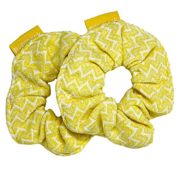 Popmask 2 Microfiber Hair Scrunchies - Yellow GOODS Superdrug   