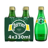 Perrier Sparkling Natural Mineral Water Glass   4 x 330ml GOODS M&S   