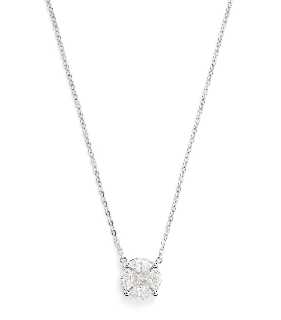 Harrods white gold diamond illusion necklace 0.90ct, imported from the UK