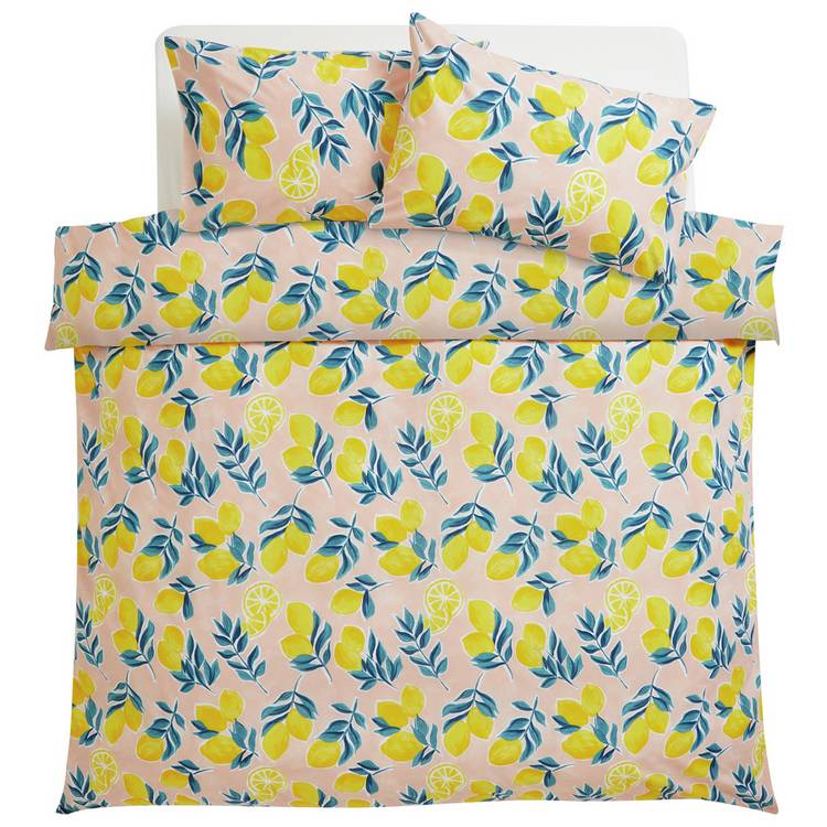 Argos Home lemon print single bedding set - (British brand)