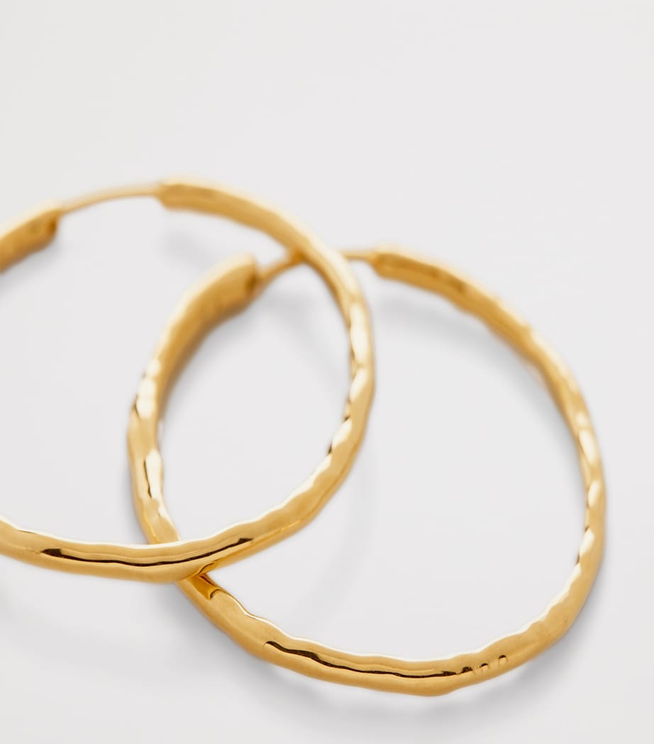 Monica Vinader large gold vermeil hoop earrings (British brand)