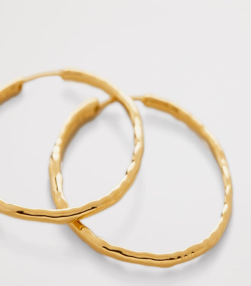 Monica Vinader large gold vermeil hoop earrings (British brand)