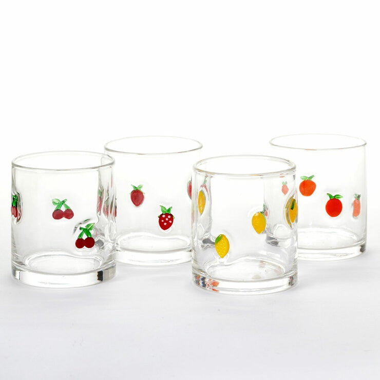 Pandex fruit icon glasses 4 pack 414ml, imported from the UK