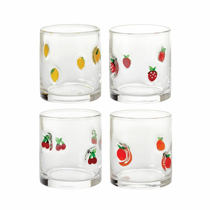 Pandex fruit icon glasses 4 pack 414ml, imported from the UK