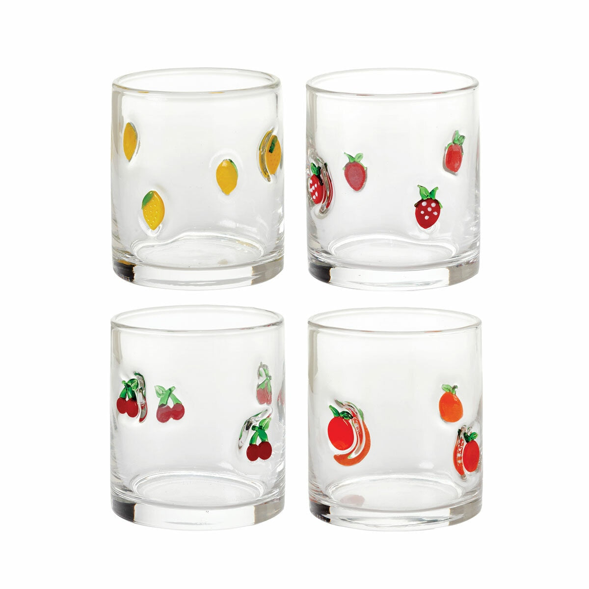 Pandex fruit icon glasses 4 pack 414ml, imported from the UK