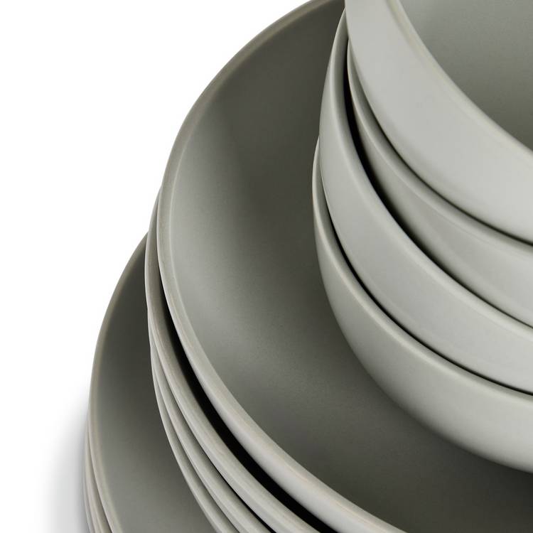 Habitat stoneware dinner set in matte grey, UK version