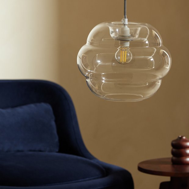 Habitat clear glass honeycomb lampshade 25cm, UK version