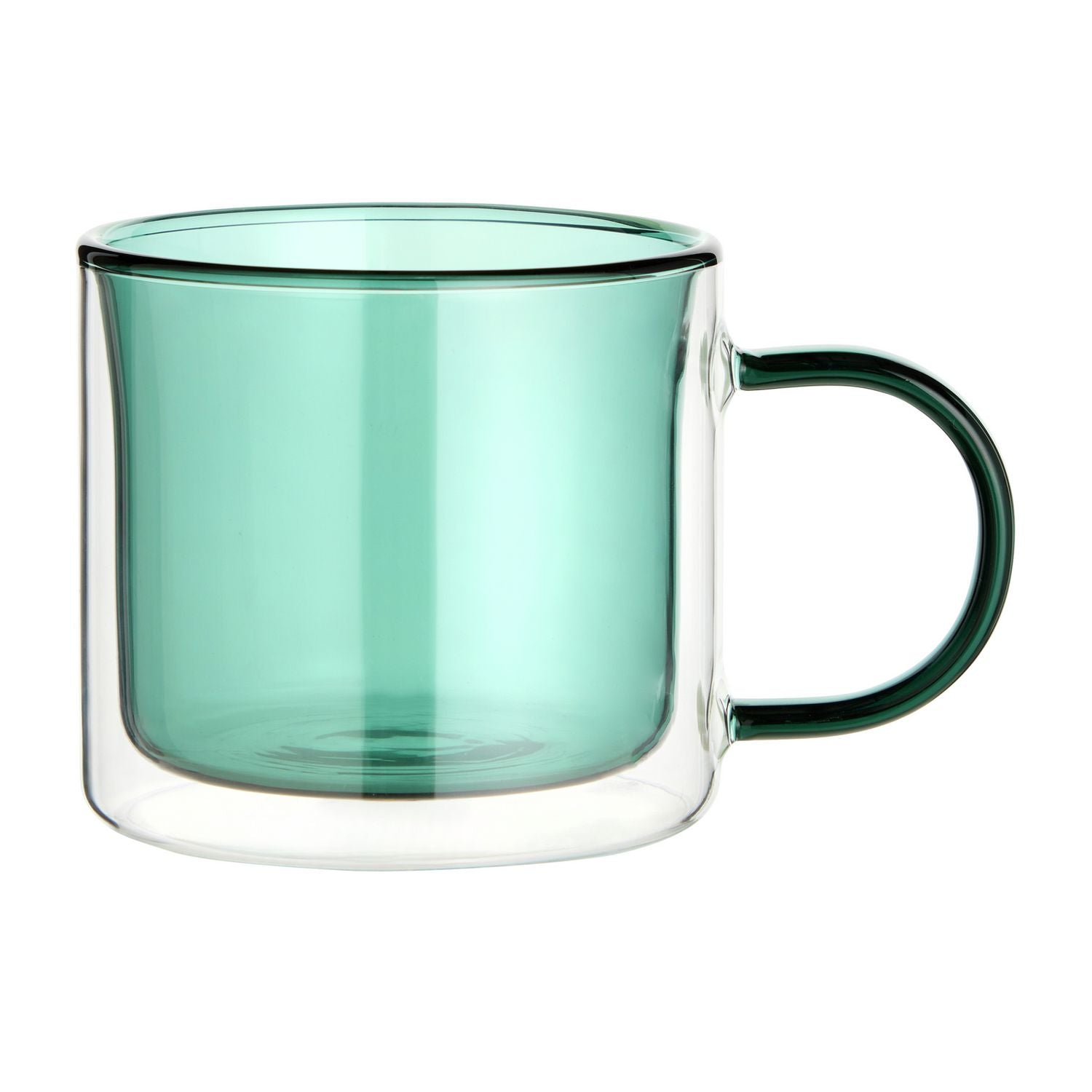 Habitat double walled glass mugs set 2 blue green 250ml, UK version