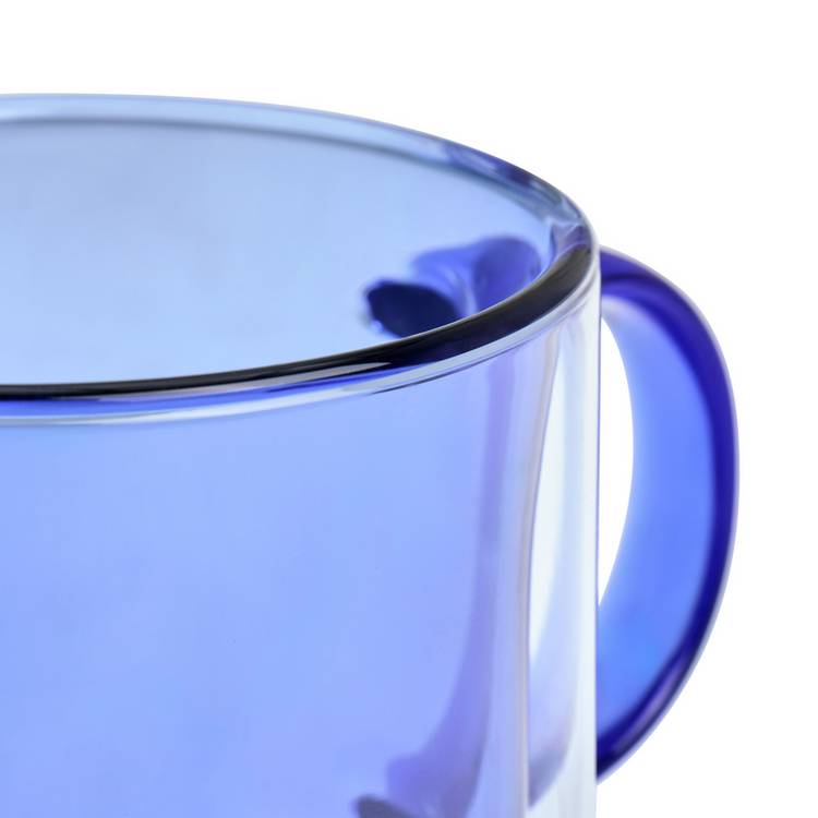 Habitat double walled glass mugs set 2 blue green 250ml, UK version