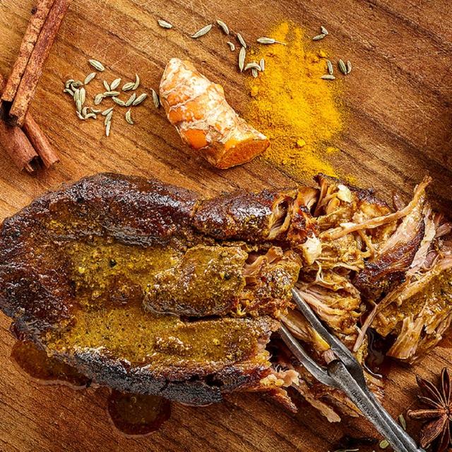 Helen Browning's Slow Cooked Organic Pulled Pork with Turmeric & Five Spice   360g