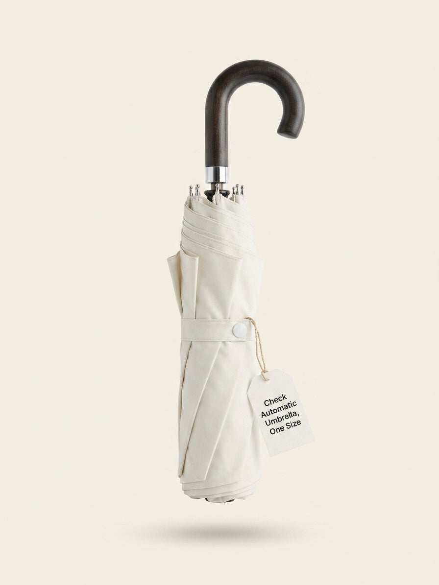 Burberry checked fold-away compact umbrella with maple handle, UK version