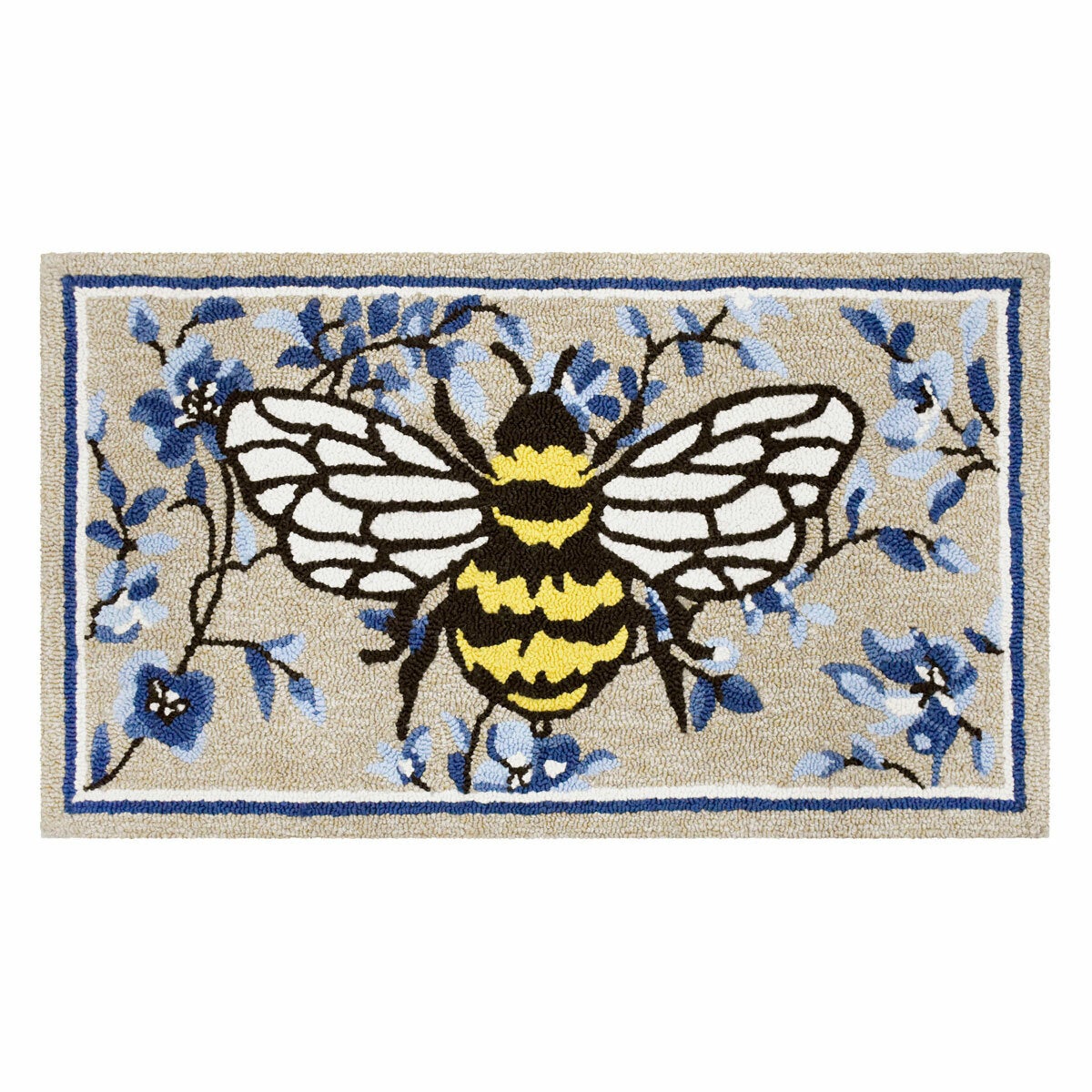 Colourful hooked accent rug 56x97 cm (British brand)