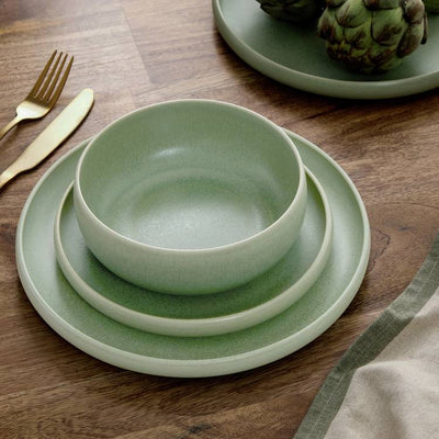 Argos Habitat 12 Piece Reactive Stoneware Dinner Set - Green- Buy online at McGrocer