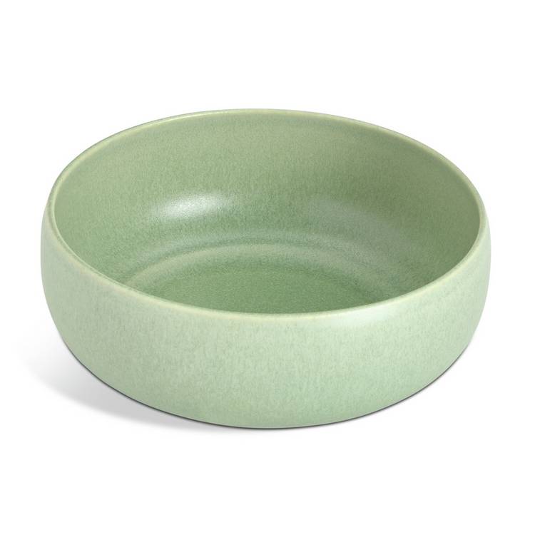 Habitat 12 piece reactive stoneware dinner set in green, British product