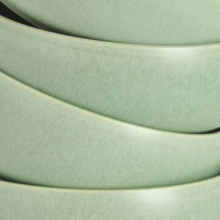 Habitat 12 piece reactive stoneware dinner set in green, British product